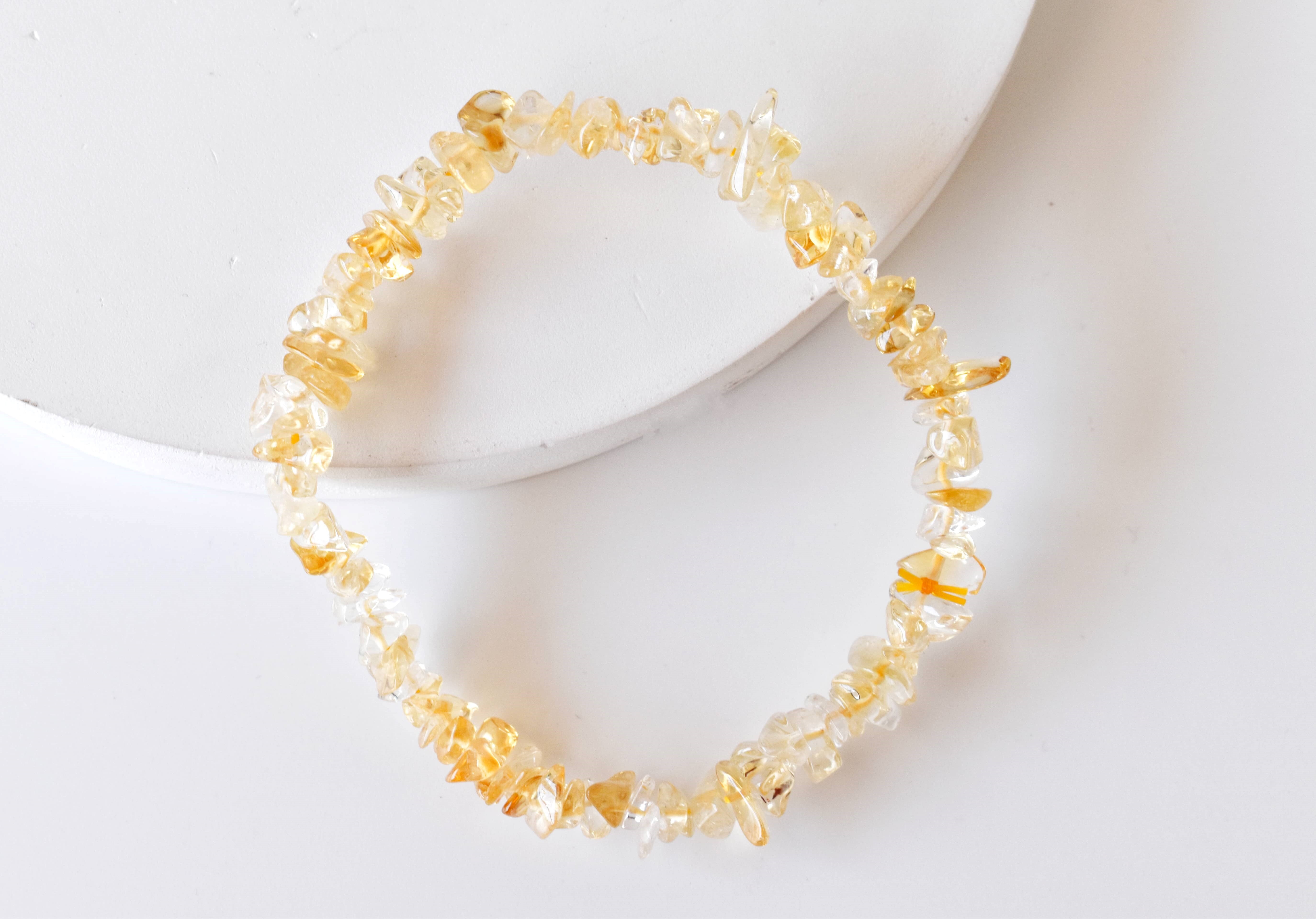 Citrine Chip Bracelet Crystal Chip Jewelry