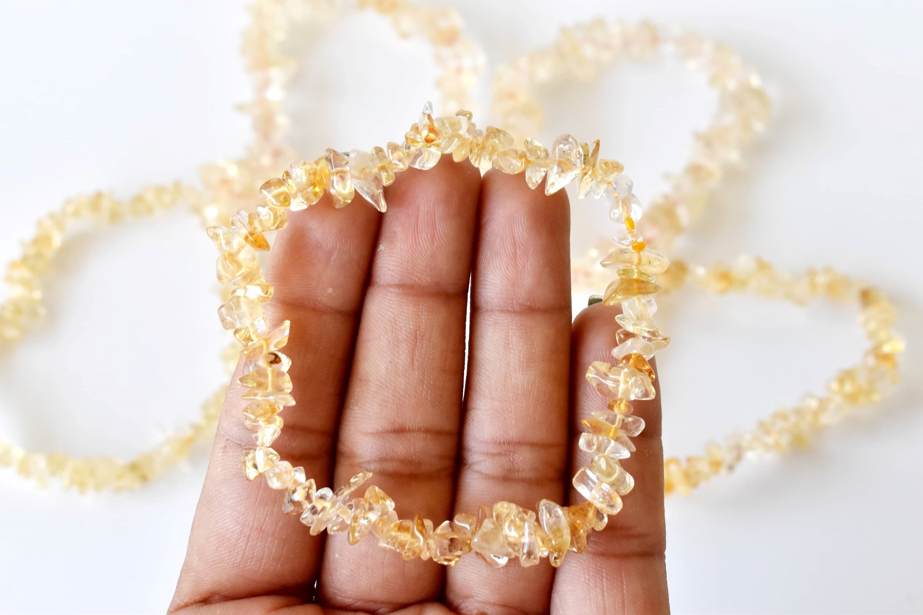 Citrine Chip Bracelet Crystal Chip Jewelry