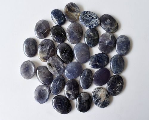 Iolite  Worry Stone for Crystal Healing, Pocket Palm Stone