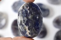 Iolite  Worry Stone for Crystal Healing, Pocket Palm Stone