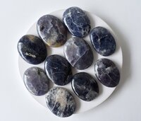 Iolite  Worry Stone for Crystal Healing, Pocket Palm Stone