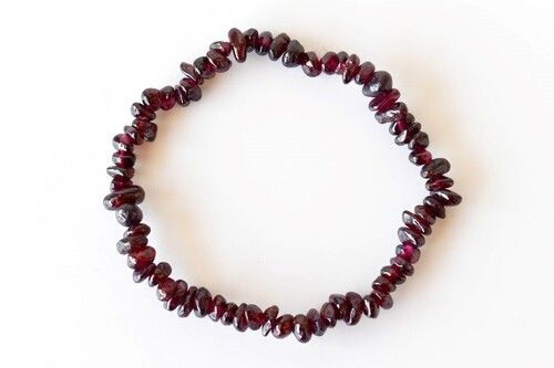 Garnet Chip Bracelet, Baroque Crystal Jewelry