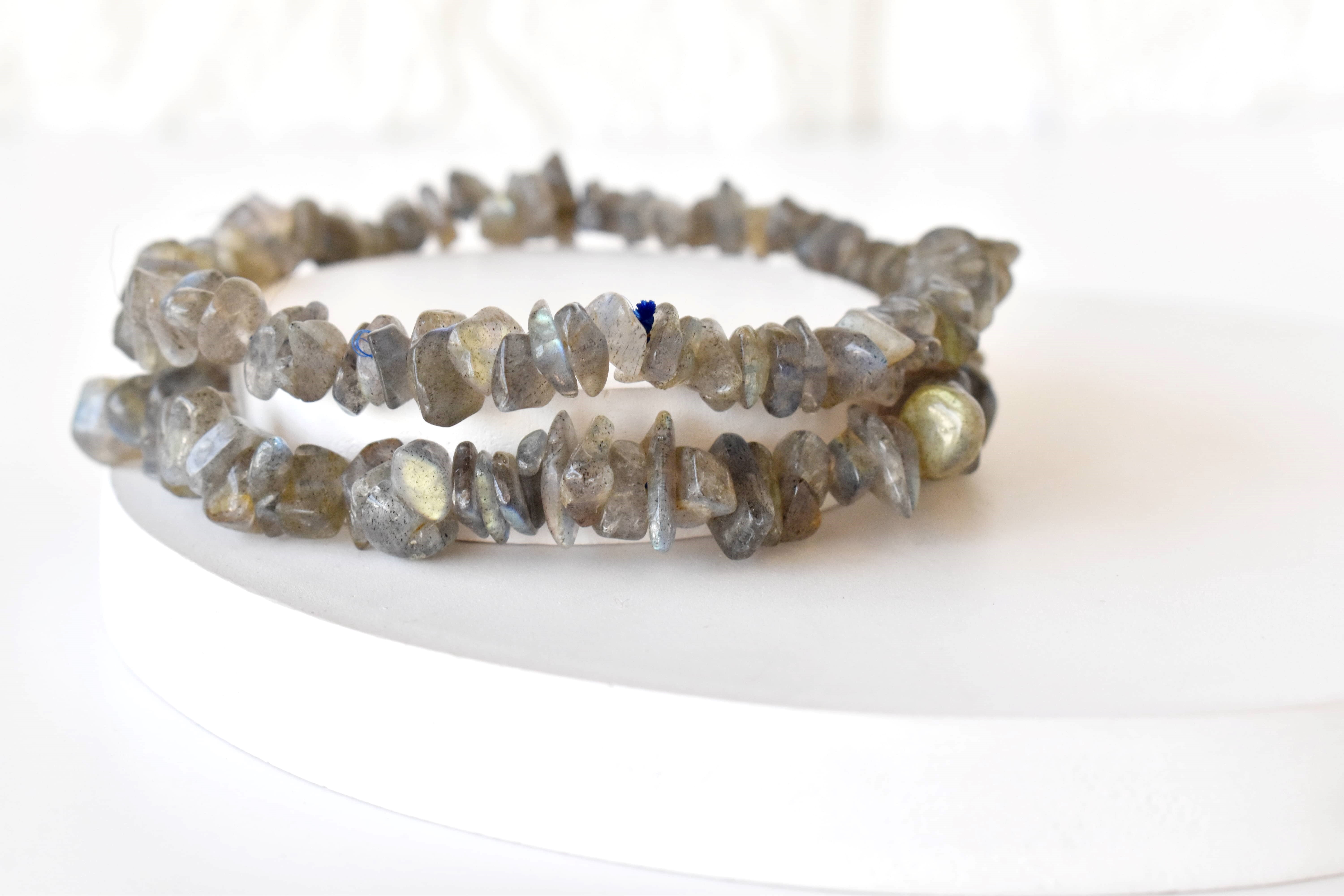 Labradorite Chip Bracelet Crystal Chip Jewelry