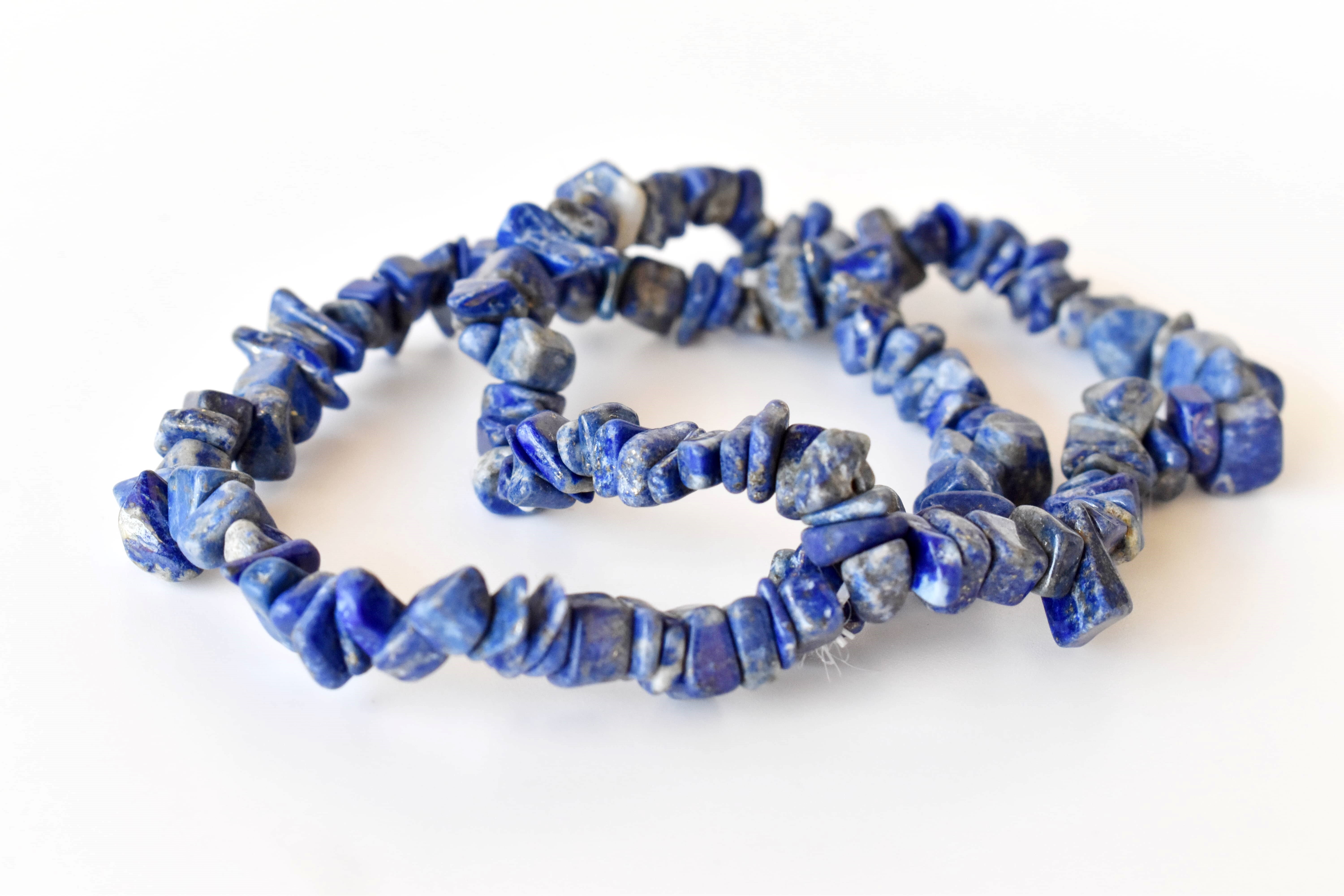 Lapis Lazuli Chip Bracelet Crystal Chip Jewelry