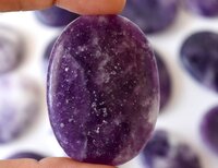 Lepidolite Worry Stone for Crystal Healing, Pocket Palm Stone