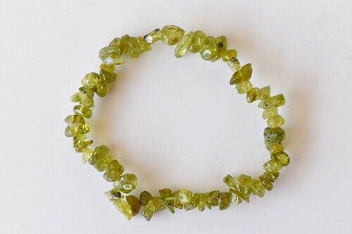 Peridot Chip Bracelet, Baroque Crystal Jewelry