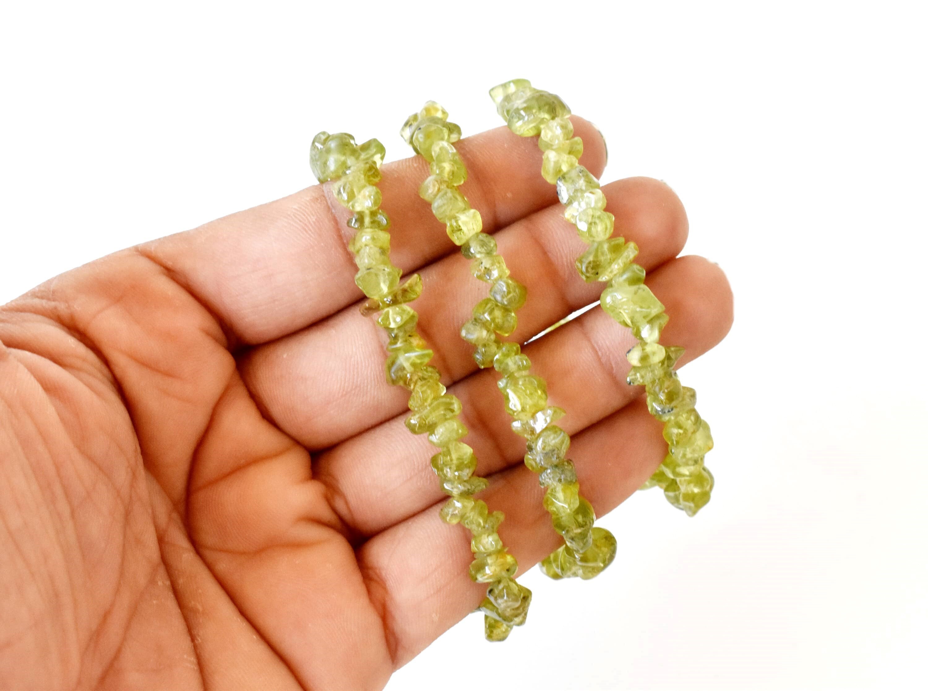 Peridot Chip Bracelet Chip Crystal Jewelry