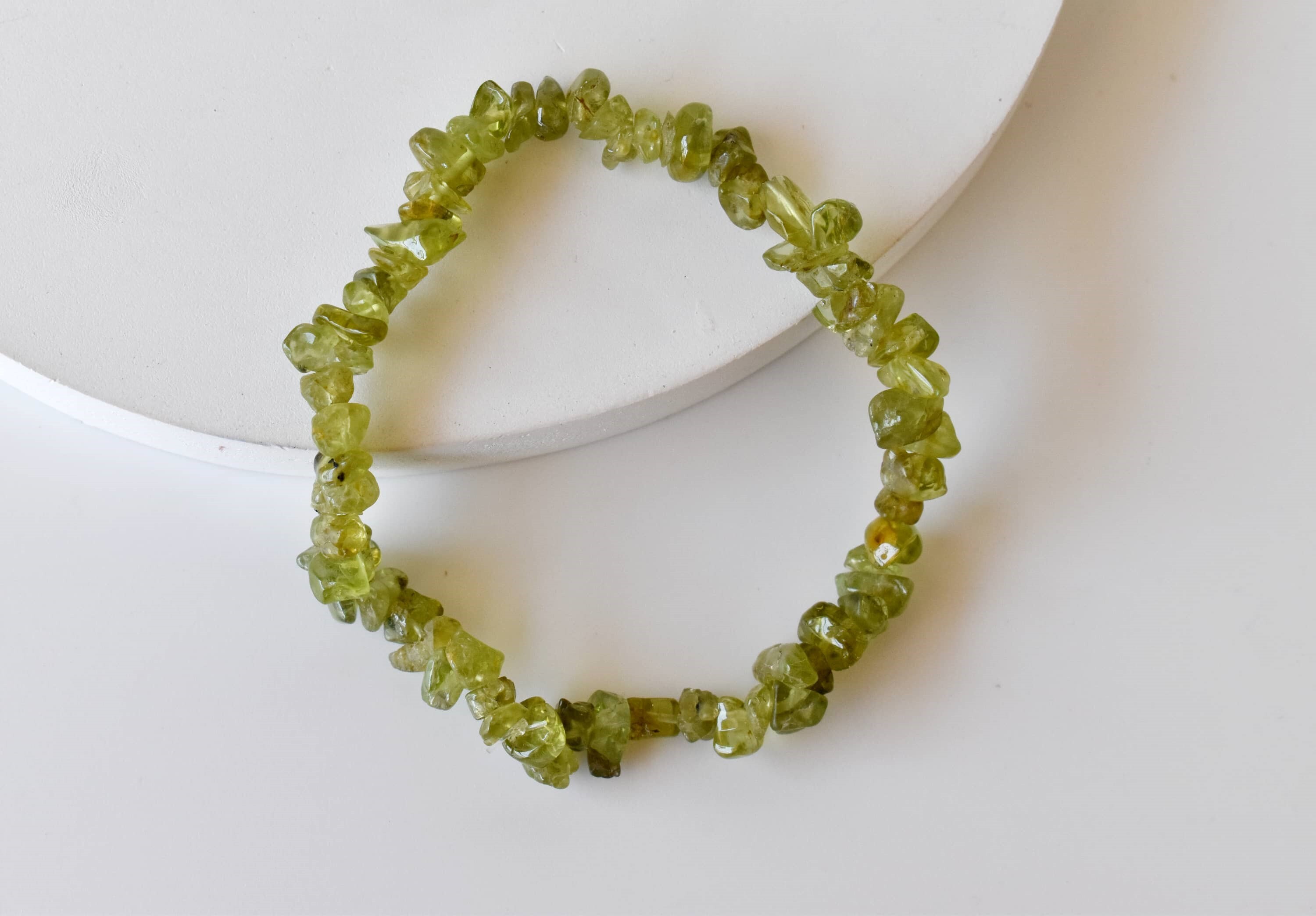 Peridot Chip Bracelet Chip Crystal Jewelry