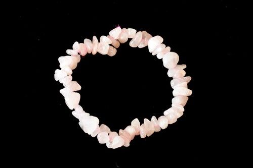 Rose Quartz Chip Bracelet, Baroque Crystal Jewelry