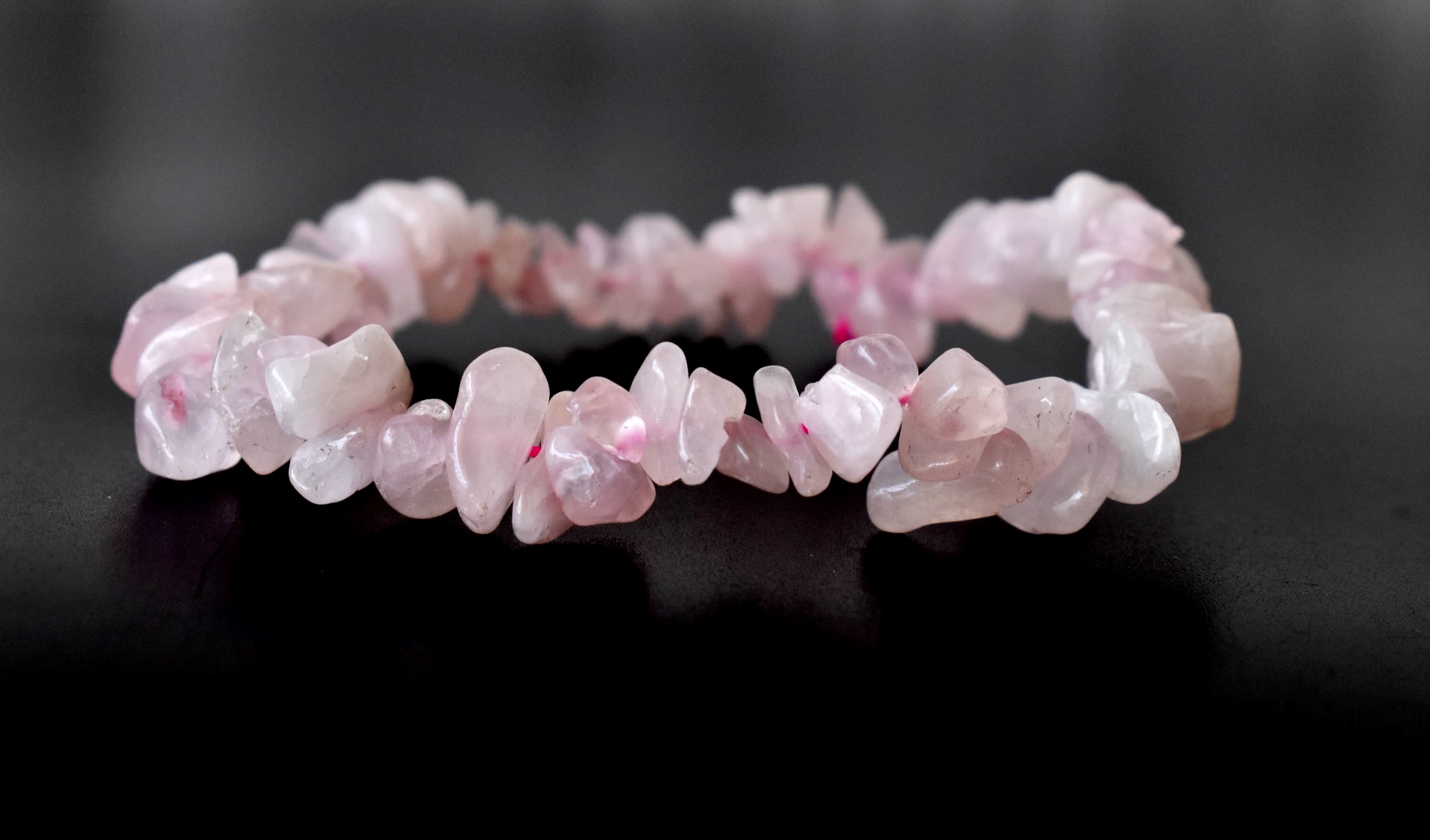 Rose Quartz Chip Bracelet Crystal Chip Bracelet