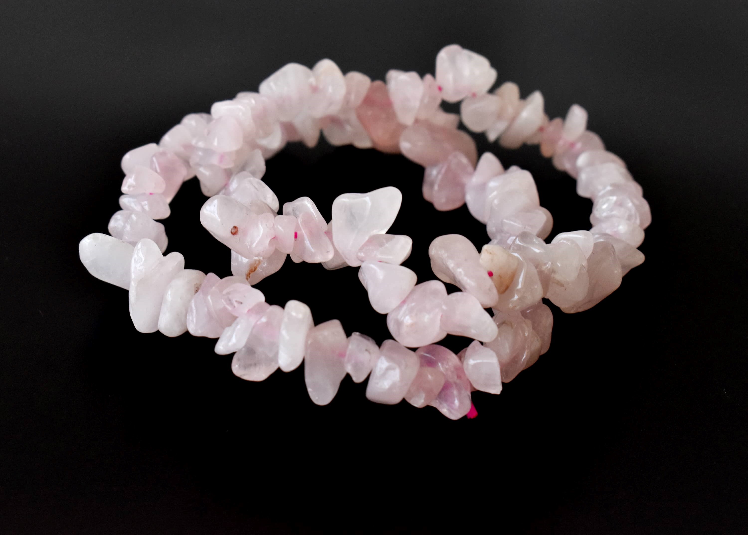 Rose Quartz Chip Bracelet Crystal Chip Bracelet