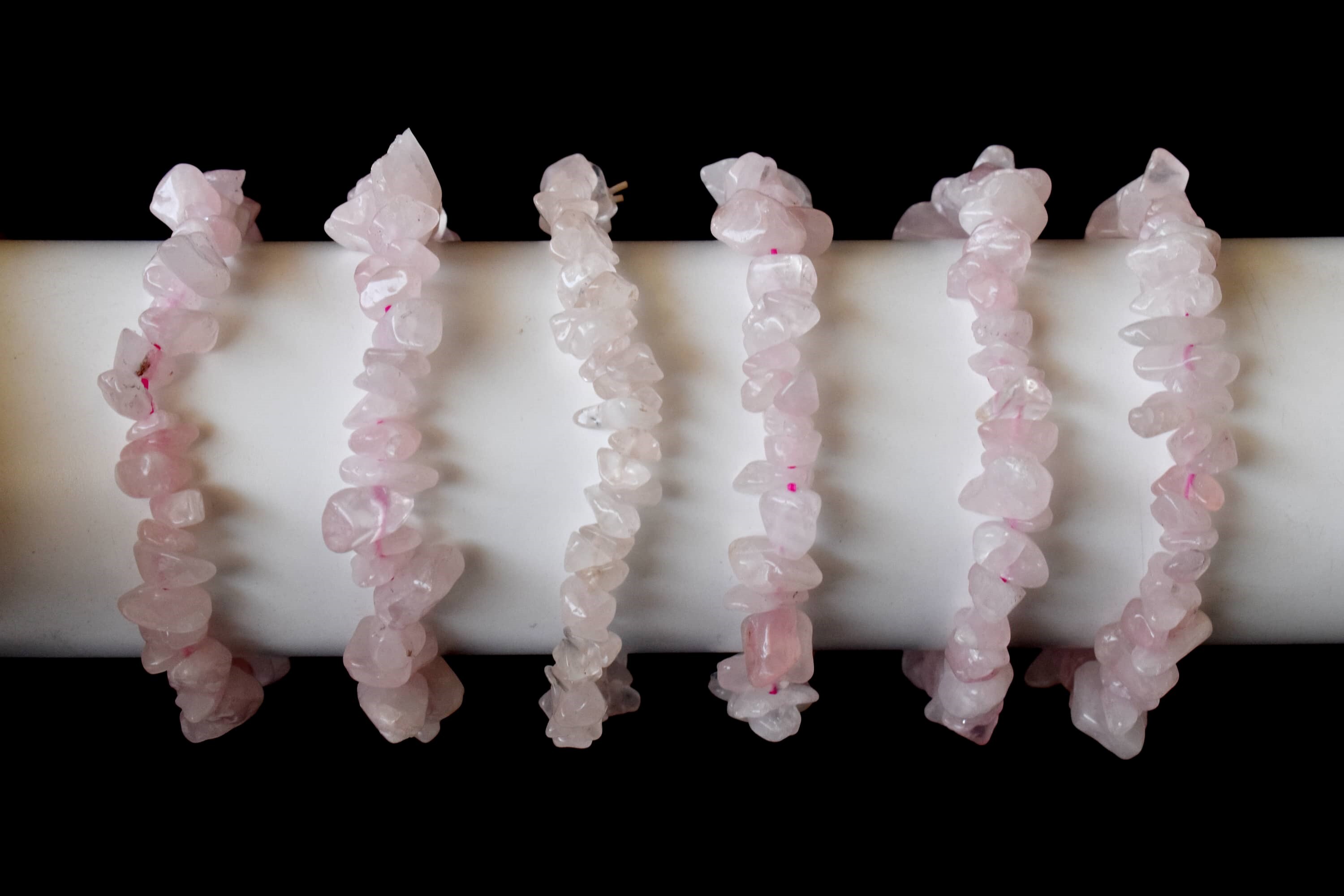 Rose Quartz Chip Bracelet Crystal Chip Bracelet