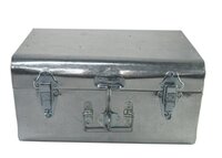 36 Cm Rectangular Galvanised Trunk - Color: Silver