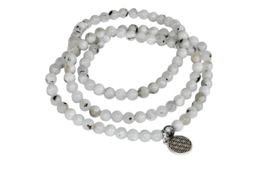 Rainbow Moonstone 108 Prayer Beads Mala Bracelet Prayer Beads Necklace