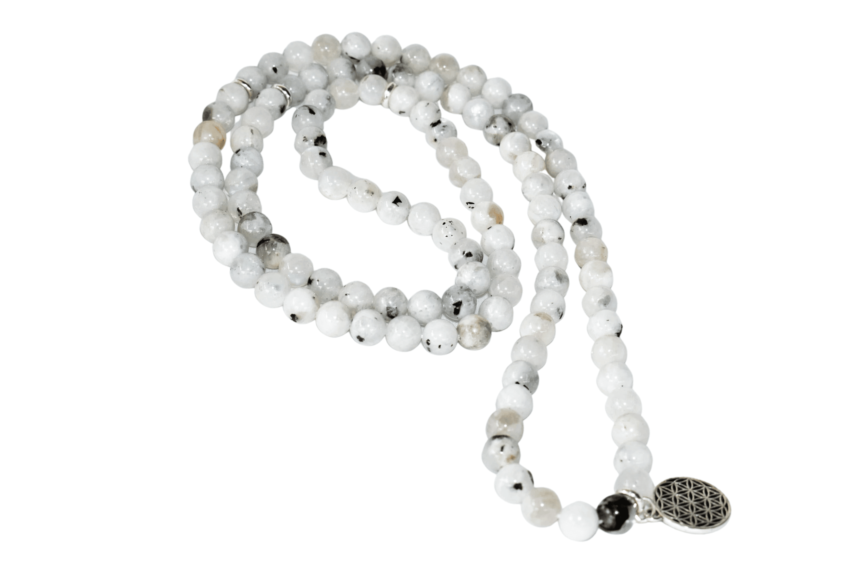 Rainbow Moonstone 108 Prayer Beads Mala Bracelet Prayer Beads Necklace