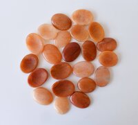 Orange Aventurine  Worry Stone for Crystal Healing, Pocket Palm Stone