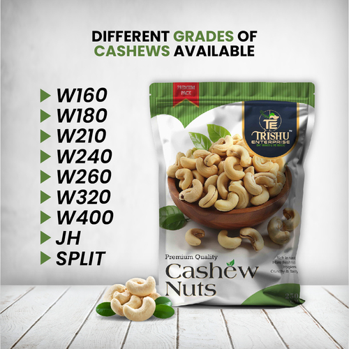 TRISHU 100% Natural Premium Whole Cashew|250 gm Premium Pack |