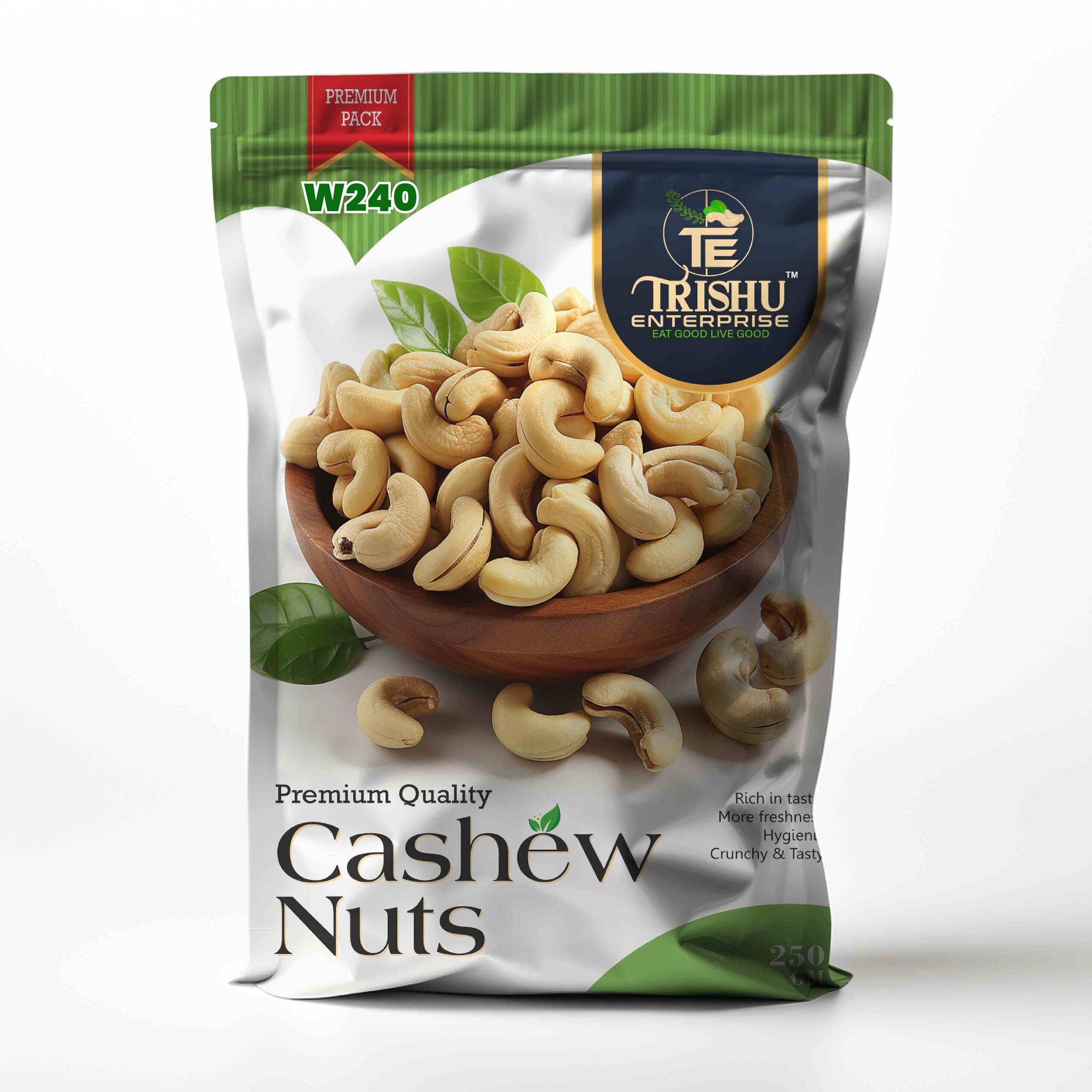 TRISHU 100% Natural Premium Whole Cashew|250 gm Premium Pack |