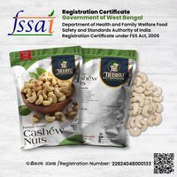 TRISHU 100% Natural Premium Whole Cashew|250 gm Premium Pack |