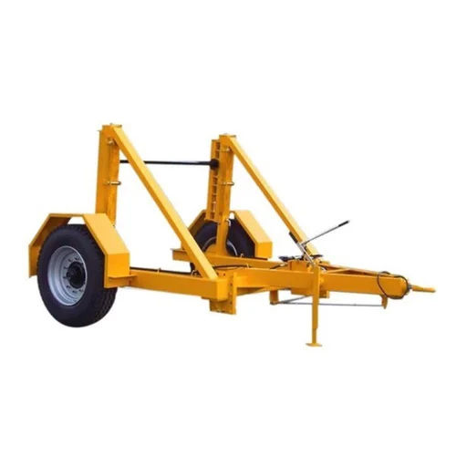 Yellow Hydraulic Cable Drum Trailer