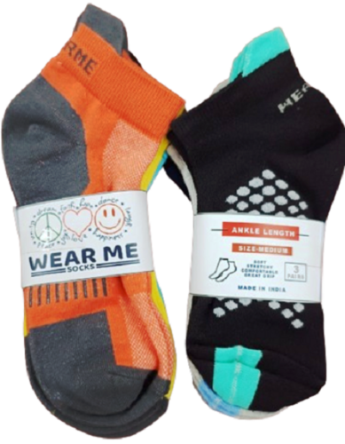 orange sports ankle socks