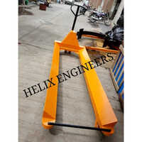 Hydraulic Paper Roll Pallet Truck - Manual Operation, Yellow Color | Strong Build, Easy To Operate, 1 Year Warranty