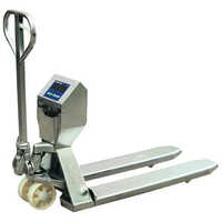 Stainless Steel Weighing Scale Pallet Truck - New, Silver Finish | 1 Year Warranty, Strong & Easy To Operate