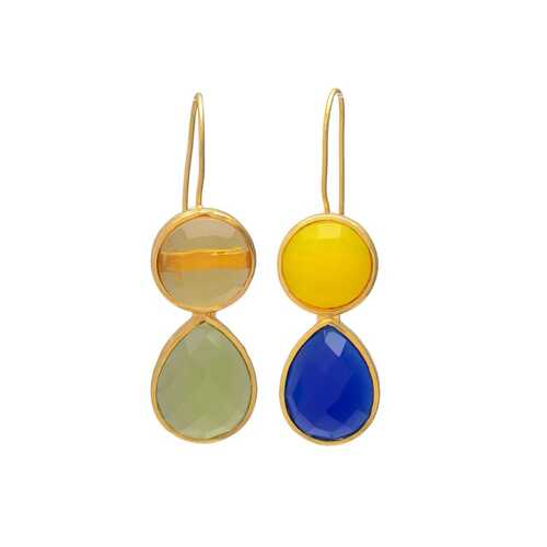Rainbow trio drops design earrings