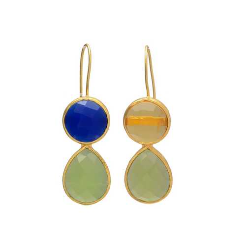 Golden nature gemstone earrings