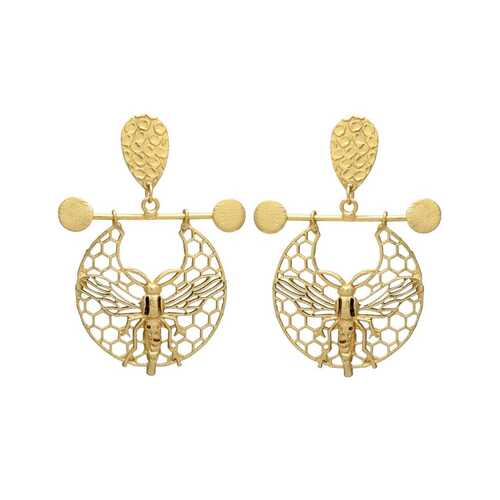 Luxurious gilded drops earrings