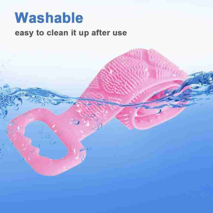 SILICONE BODY BACK SCRUBBER DOUBLE SIDE BATHING BRUSH