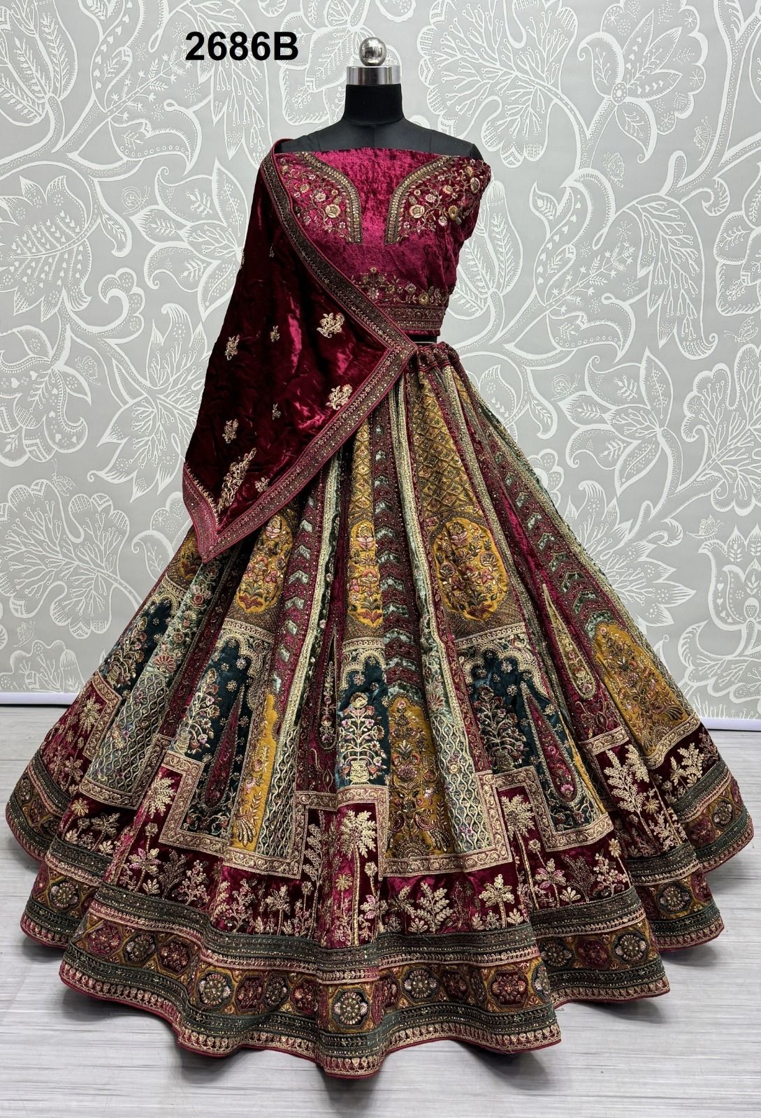 WEDDING  WEAR LEHENGA Heavy VELVET