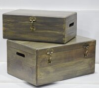 23 cm Wooden Trunk With Natural Finish