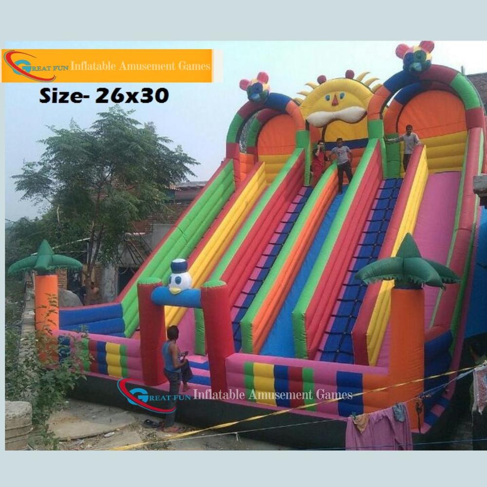 Inflatable Bouncy Castle Playhouse 26x30 with 3 Blower Six Face Bouncy