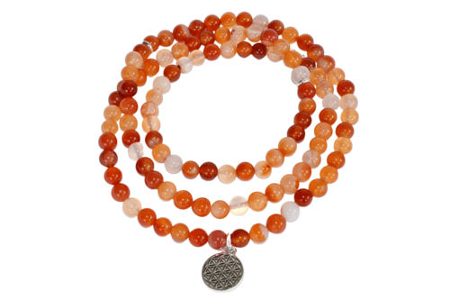 Carnelian 108 Prayer Beads Mala Bracelet 108 Prayer Beads Necklace