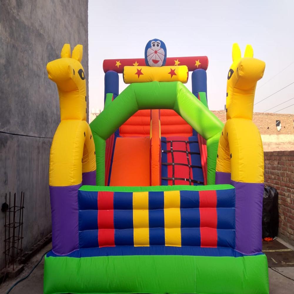 Giraffe Theme Bouncy Playhouse - 10x15 Two Face Bouncy Slide