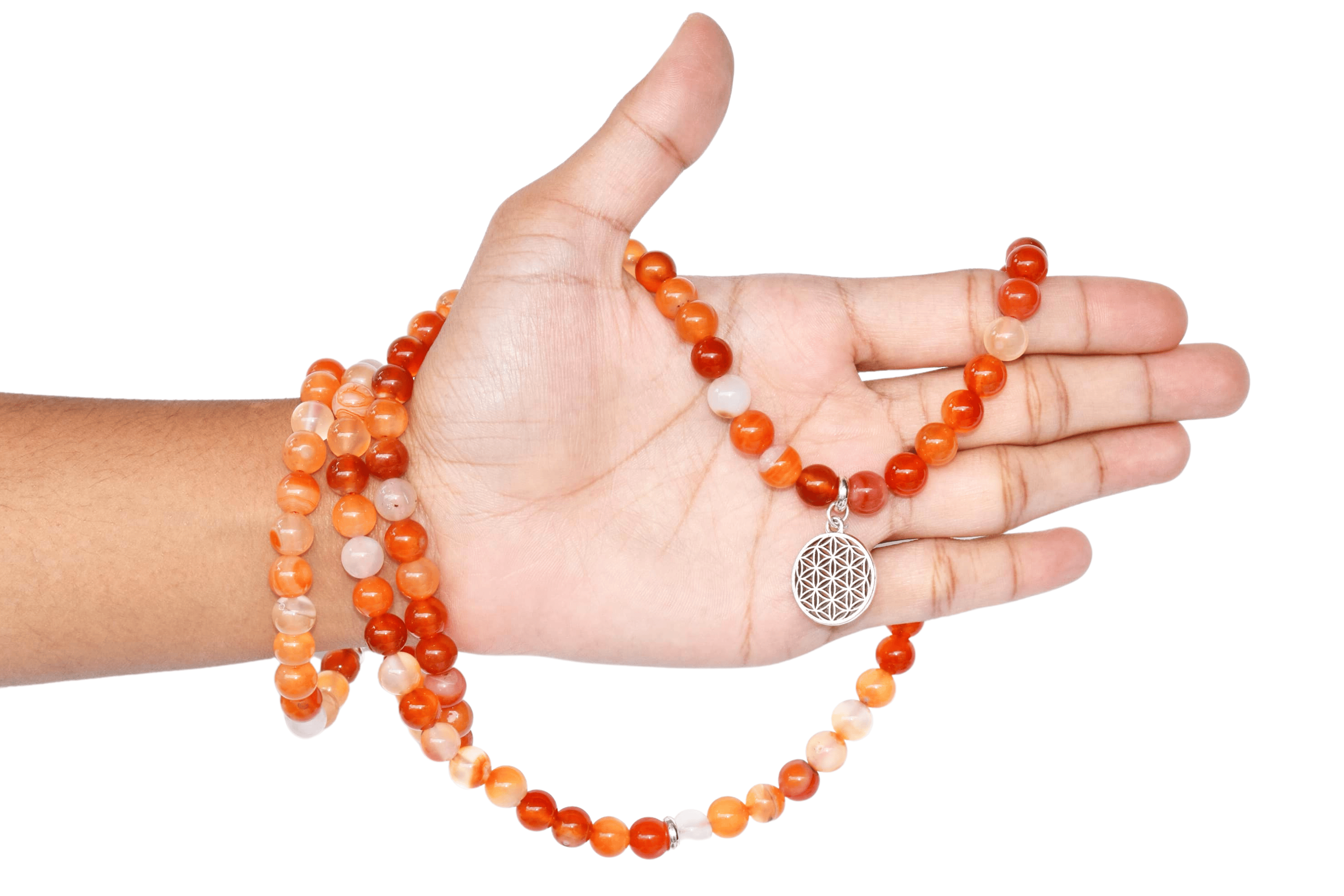 Carnelian 108 Prayer Beads Mala Bracelet 108 Prayer Beads Necklace