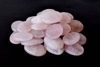 Rose Quartz  Worry Stone for Crystal Healing, Pocket Palm Stone