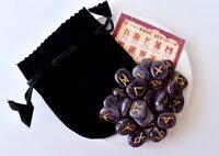 Amethyst Rune Set, Futhrak Runic Set, Runic Gemstones