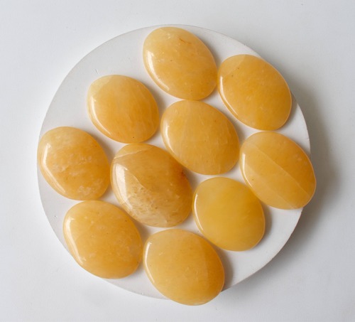 Yellow Aventurine Worry Stone for Crystal Healing, Pocket Palm Stone