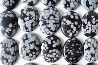 Snowflake Obsidian Worry Stone for Crystal Healing, Pocket Palm Stone