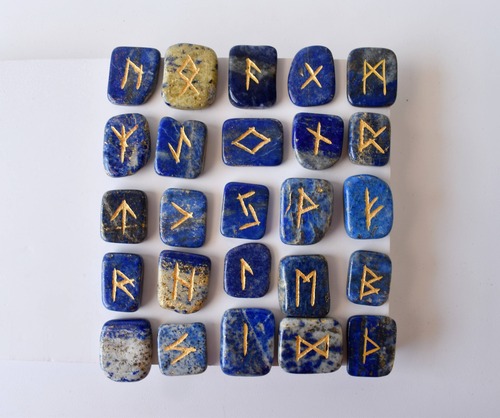 Lapis Lazuli Rune Set Futhrak Runic Set Runic Gemstones