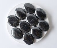 Hematite Worry Stone For Crystal Healing - Sodalite Crystal, 1.5 Inches | Smooth Polished Surface, Portable For On-the-go Stress Relief