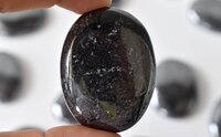 Hematite Worry Stone for Crystal Healing, Pocket Palm Stone