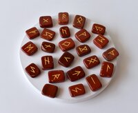 Red Jasper Rune Set Futhrak Runic Set Runic Gemstones