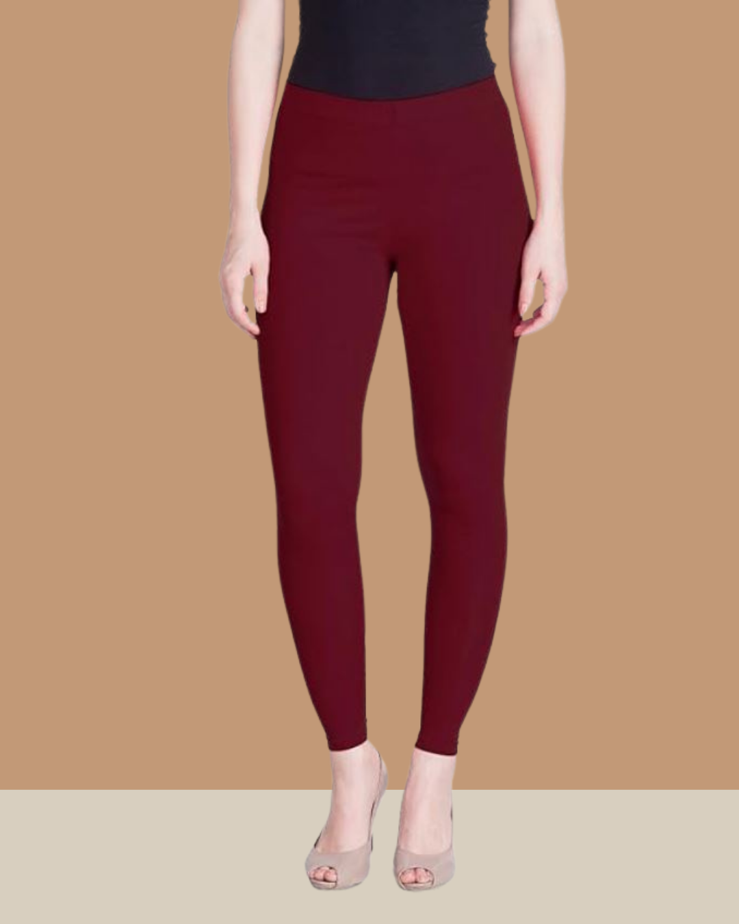 Maroon Ankle Yoga Leggings