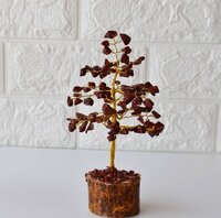 Red Jasper Crystal Tree Of Life Bonsai - 6 Inch Natural Gemstone, Brown Jasper Design With Adjustable Wire Branches And Leaves