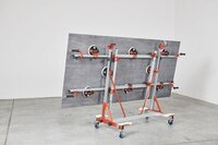 Raimondi - Aluminum Cart for Large Format Tiles, 160x60x140 cm, Silver & Red - Heavy Duty for Handling and Transporting Tiles, Doors, Ply, Gypsum, MDF, Blockboard