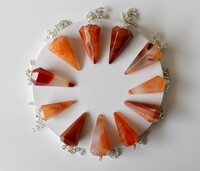 Carnelien Faceted Cone Reiki Pendulum, Crystal Healing Gemstone