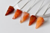 Carnelien Faceted Cone Reiki Pendulum, Crystal Healing Gemstone